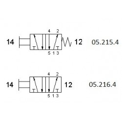Ventil manual 5/2, alimentare aer G1/8, buton