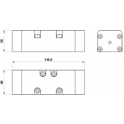 Ventil 5/2 ISO1, comanda pneumatica, revenire pe arc
