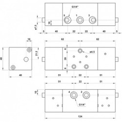 Oscilator ciclu continuu 5/2, G1/4, cu 2 valve logice "NU"