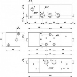 Oscilator 5/2, filet G1/4, cu 2 valve logice "NU", cu actionare pneumatica
