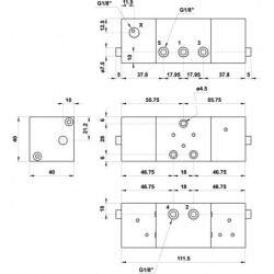 Oscilator 5/2, filet G1/8, cu 2 valve logice "NU", cu actionare pneumatica