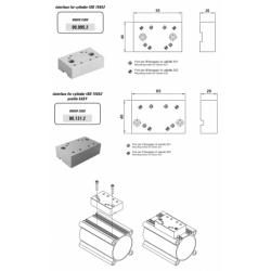Adaptor pentru fixare valva pe cilindru pneumatic ISO6431