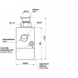 Valva de sens , revenire pneumatica, filet G1/4