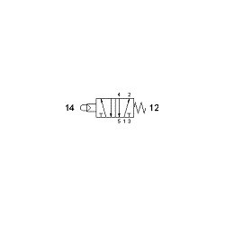 Ventil pneumatic panou  90 °, filet G1/8, revenire arc