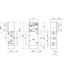 Ventil pneumatic panou  90 °, filet G1/8, revenire arc