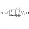 Ventil 5/2,prindere panou, filet G1/8, revenire arc