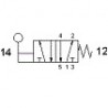 Ventil 5/2 ,levier  90 °, filet G1/8, revenire arc