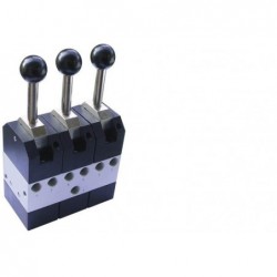 Ventil bloc 5/3, cu levier, filet G1/8
