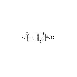 Ventil 3/2,levier 90 °,filet G1/4,revenire arc