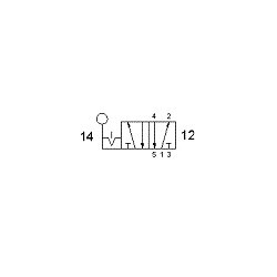 Ventil bistabil 5/2,cu levier,filet G1/4