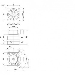 Ventil rotativ bistabil 4/2, filet G1/4,iesire in jos
