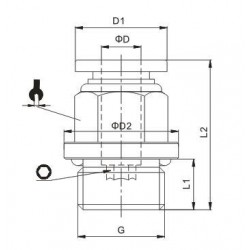 Cuple rapide push-in polimer drepte filet exterior