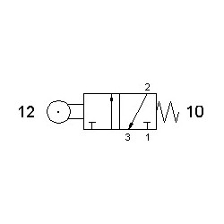 Ventil 3/2, levier rola ,filet G1/8, revenire arc