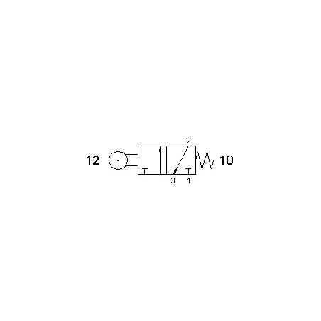 Ventil 3/2, levier rola ,filet G1/8, revenire arc