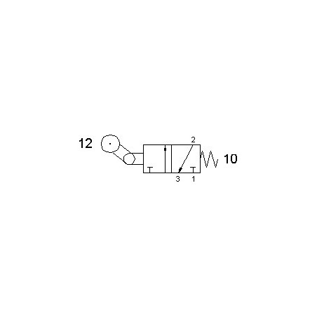 Ventil rola unidirectional 3/2, filet G1/8, revenire arc