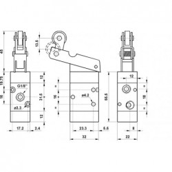 Ventil rola unidirectional 3/2, filet G1/8, revenire arc