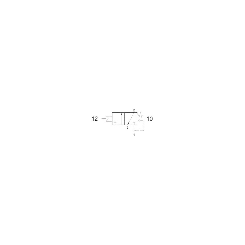 Ventil mecanic 3/2 ,servopilotat antena, filet G1/8, revenire arc