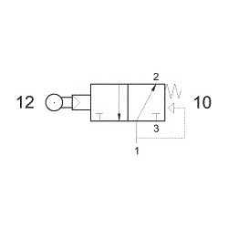Ventil servopilotat 3/2, levier rola, filet G1/8, revenire arc