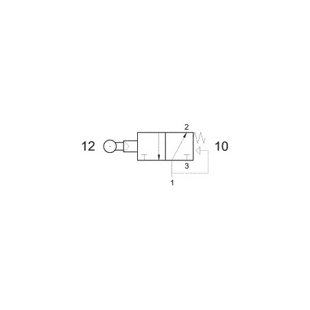 Ventil servopilotat 3/2, levier rola, filet G1/8, revenire arc