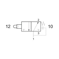 Ventil servopilotat 3/2, NO, filet G1/8, revenire arc