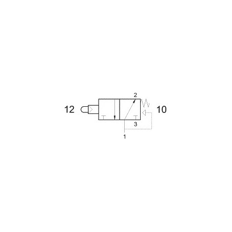 Ventil servopilotat 3/2, NO, filet G1/8, revenire arc