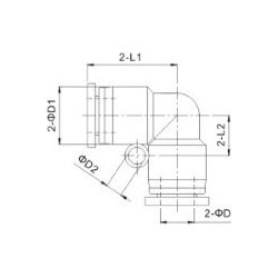 Cuple rapide push-in polimer L de legatura
