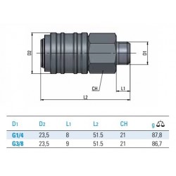 Cupla rapida mama INOX universala filet exterior ( 6 profile)