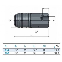 Cupla rapida mama INOX universala filet interior