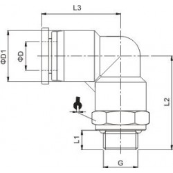 Cuple rapide push-in polimer ''L" filet exterior
