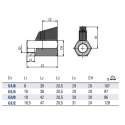 Minirobinet hexagonal