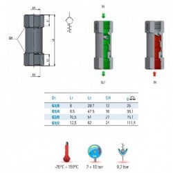Supapa unisens filet int - int Inox