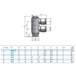 Cupla rapida push-in Banjo metalic