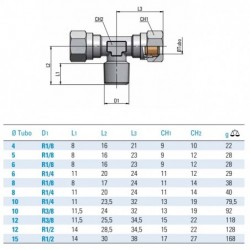 Racord compresiune  tip T filet exterior