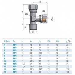 Racord compresiune  tip T filet exterior lateral