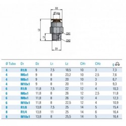 Racord metalic drept fil. ext. 80 bar