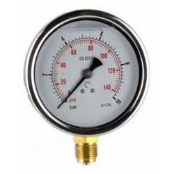 Manometru radial D100  filet G1/2 corp Inox-Glicerina