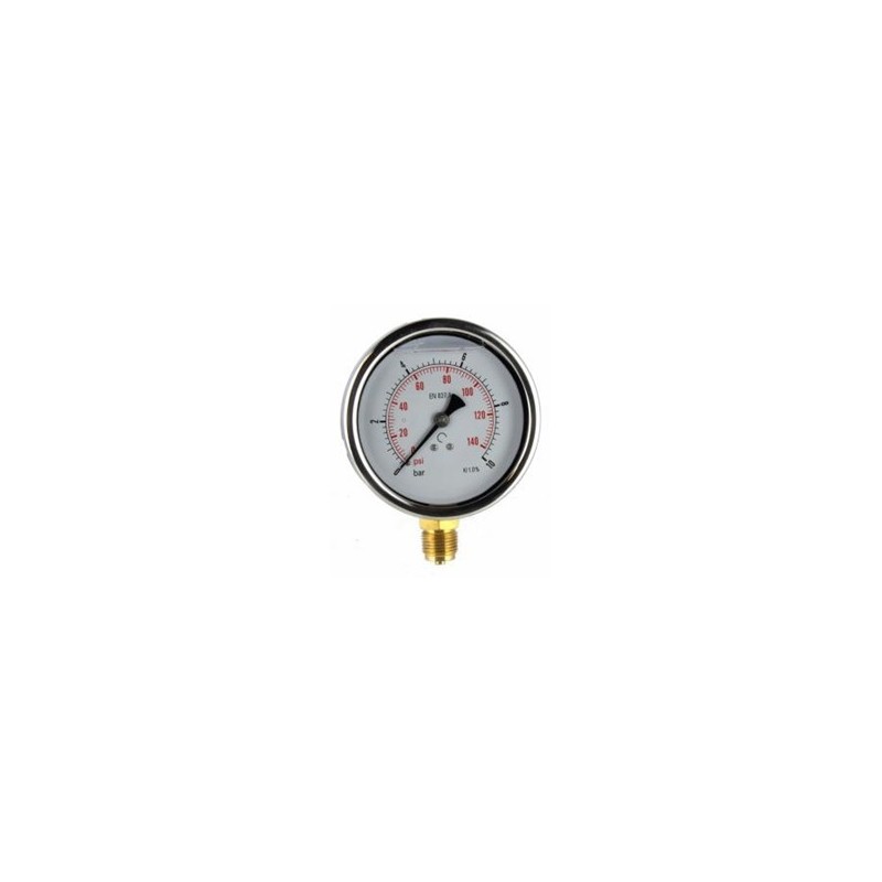Manometru radial D100  filet G1/2 corp Inox-Glicerina