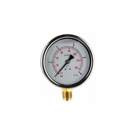 Manometru radial D100  filet G1/2 corp Inox-Glicerina