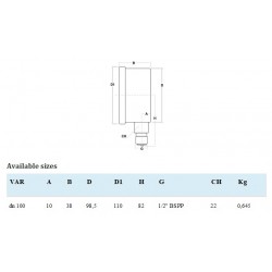 Manometru radial D100  filet G1/2 corp Inox-Glicerina