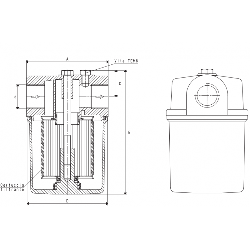 Filtru Aspiratie cu Cartus Inox