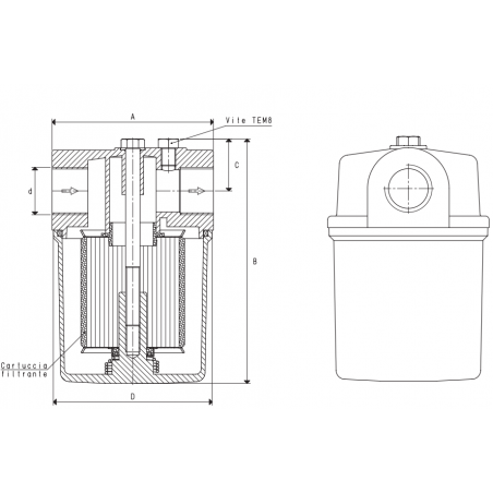 Filtru Aspiratie cu Cartus Inox