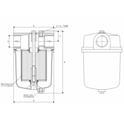 Filtru aspiratie cu cartus Inox