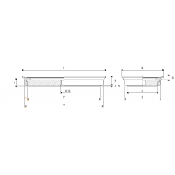 Ventuza Cauciuc Natural cu Suport Rectangular