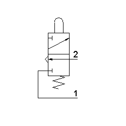Microventil 3/2 NC - 304 MA UL  push-in tub  Ø4 cu tija