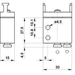 Microventil 3/2 NC - 304 MB push-in tub  Ø4