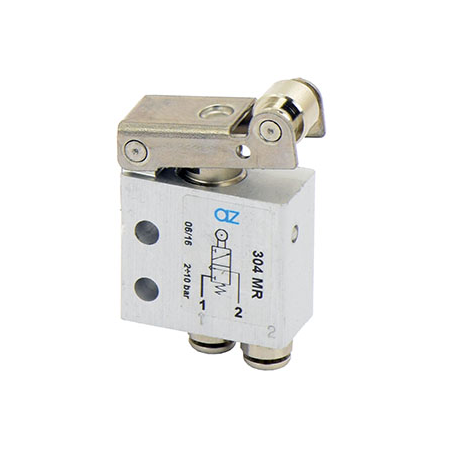 Microventil 3/2 NC - 304 MR  levier rola , push-in tub  Ø4