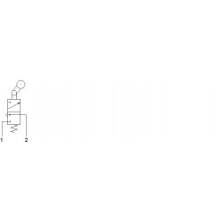 Microventil 3/2 NC - 304 MS cu levier unidirectional , push-in tub  Ø4