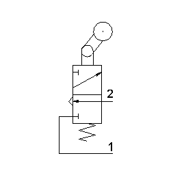 Microventil 3/2 NC - 304 MS UL  cu levier unidirectional , push-in tub  Ø4