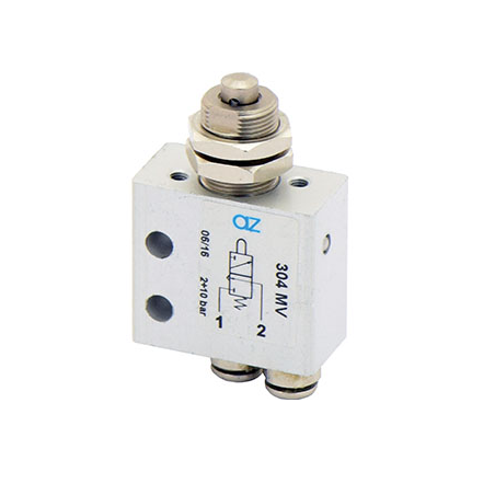 Microventil 3/2 NC - 304 MV prindere panou , push-in tub  Ø4 , cu tija