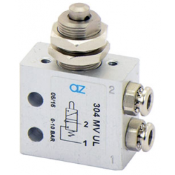 Microventil 3/2 NC - 304 MV UL prindere panou , push-in tub Ø4 , cu tija